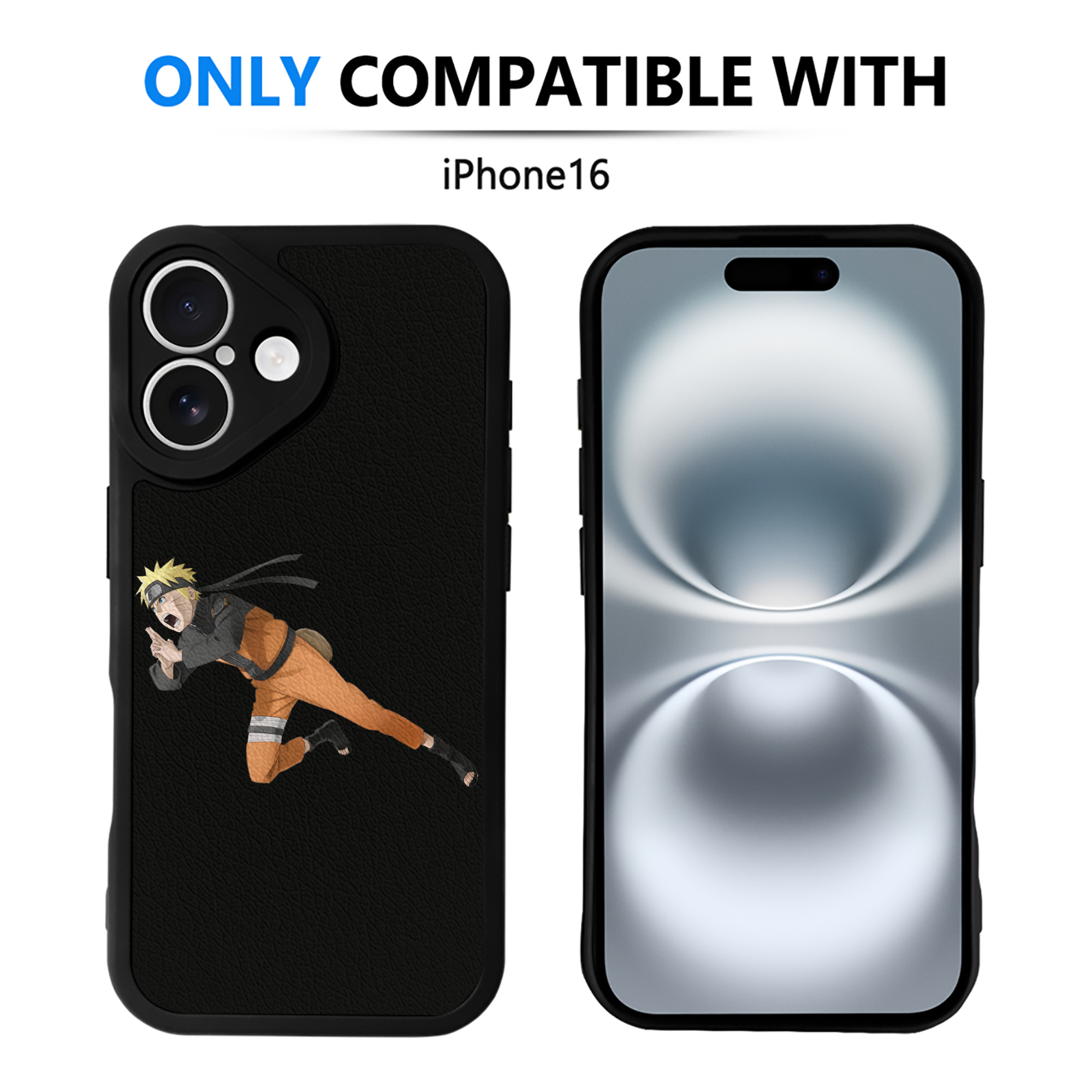 （画像用） NARUTO -ナルト- うずまき ナルト Uzumaki Naruto 【iPhone 16シリーズ対応】シリコンスマホケース（レザー調） 材質：シリコン